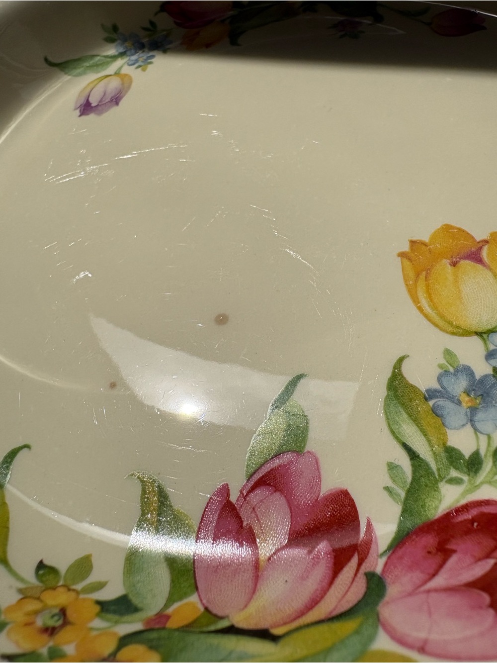 Vintage Kitchen Kraft Cream Floral Ceramic Serving Plate Bowl Floral Tulip MCM - Picture 12 of 14